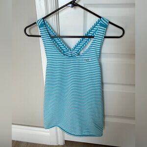 Nike Women’s Dri Fit Tailwind Running Tank Top Striped Blue White 644721-455 XS